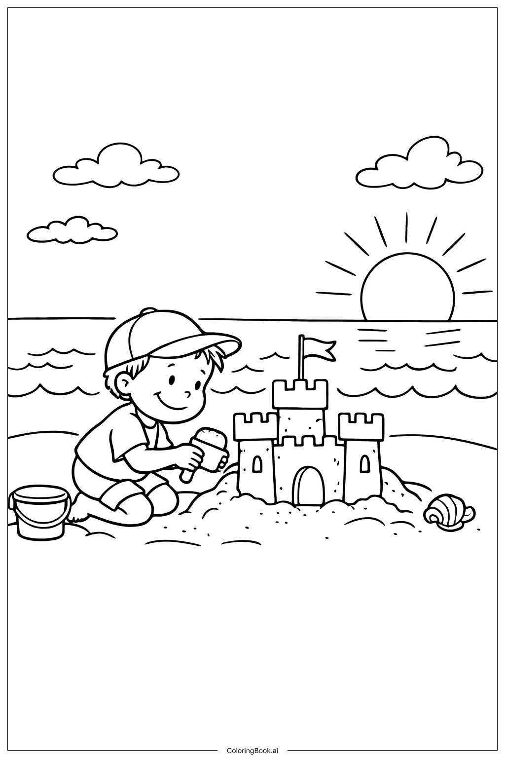  哦，你将去的地方——海滩日填色页 