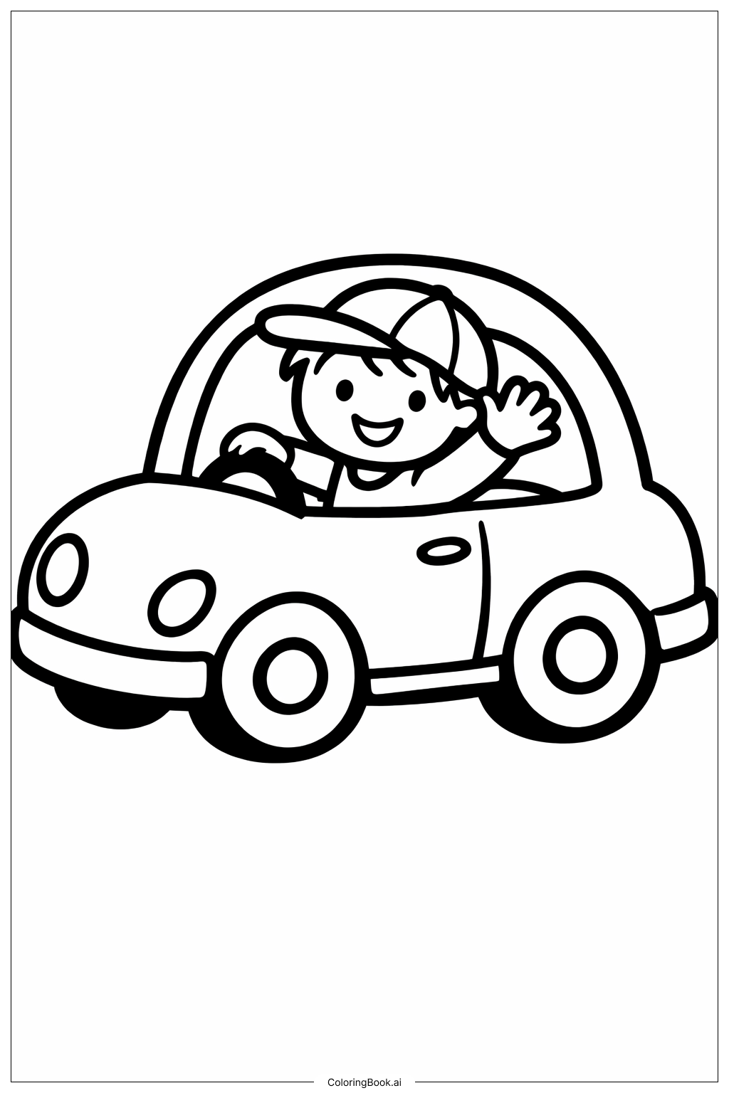  哦，你将去的地方汽车探险填色页 