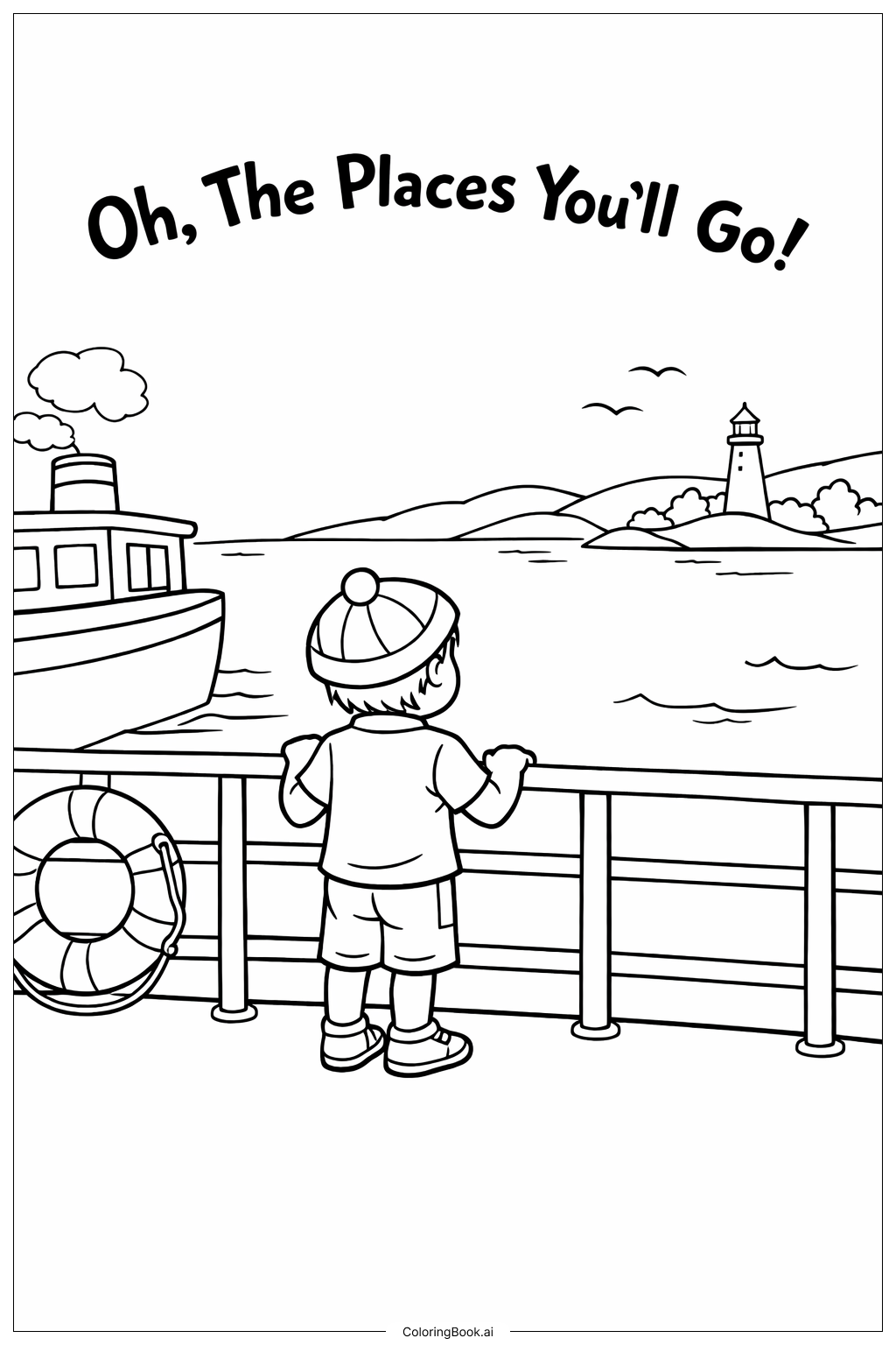 Page de coloriage Oh Les Endroits Où Tu Ira De Traversée En Ferry