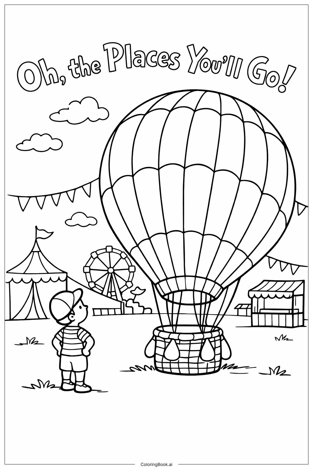  噢！你將前往的地方熱氣球節著色頁 