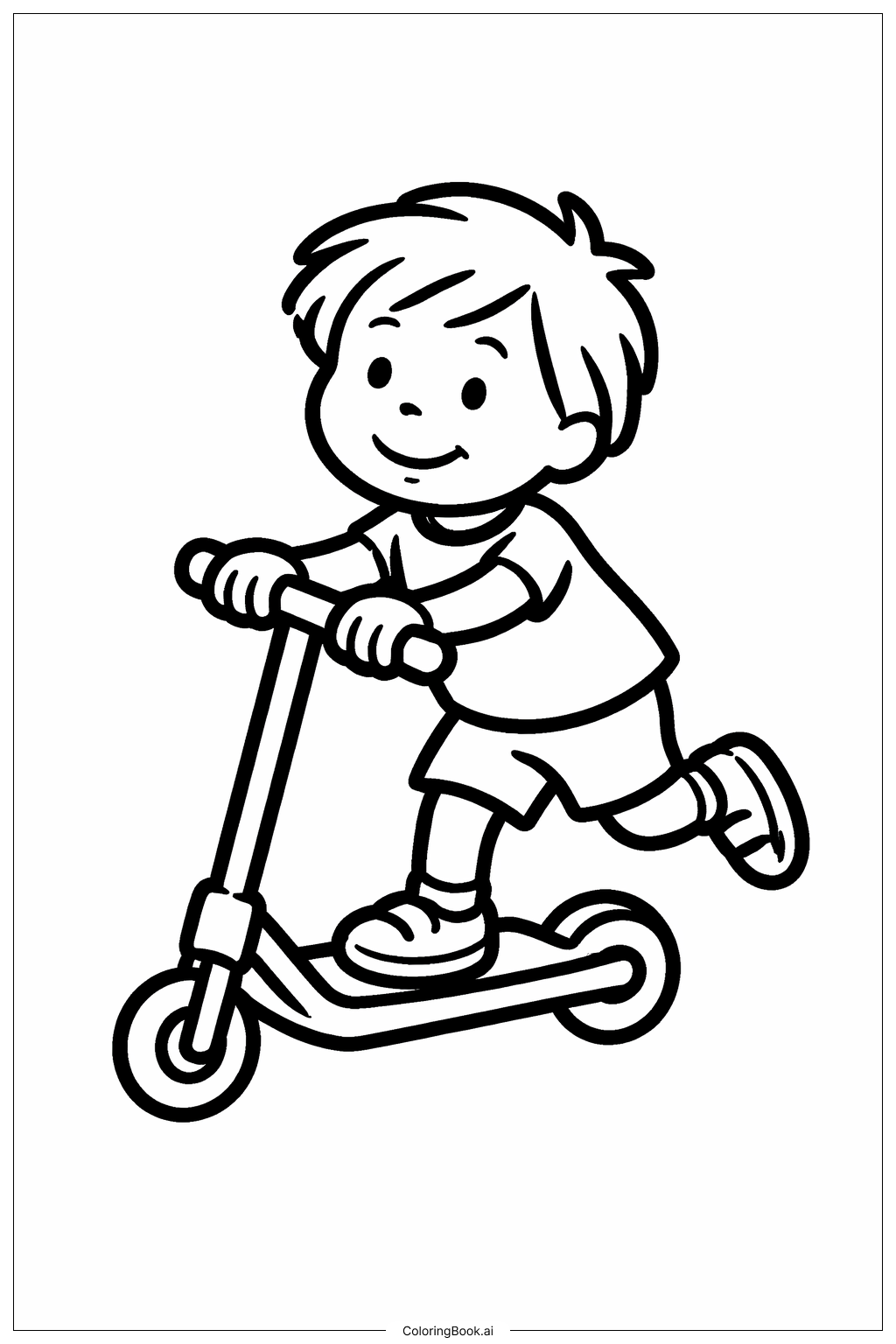  你将去的地方——滑板车之旅填色页 