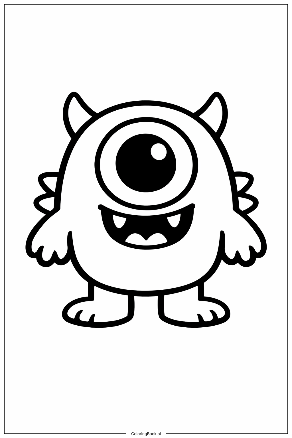  한 개 큰 눈 몬스터 색칠공부 페이지 