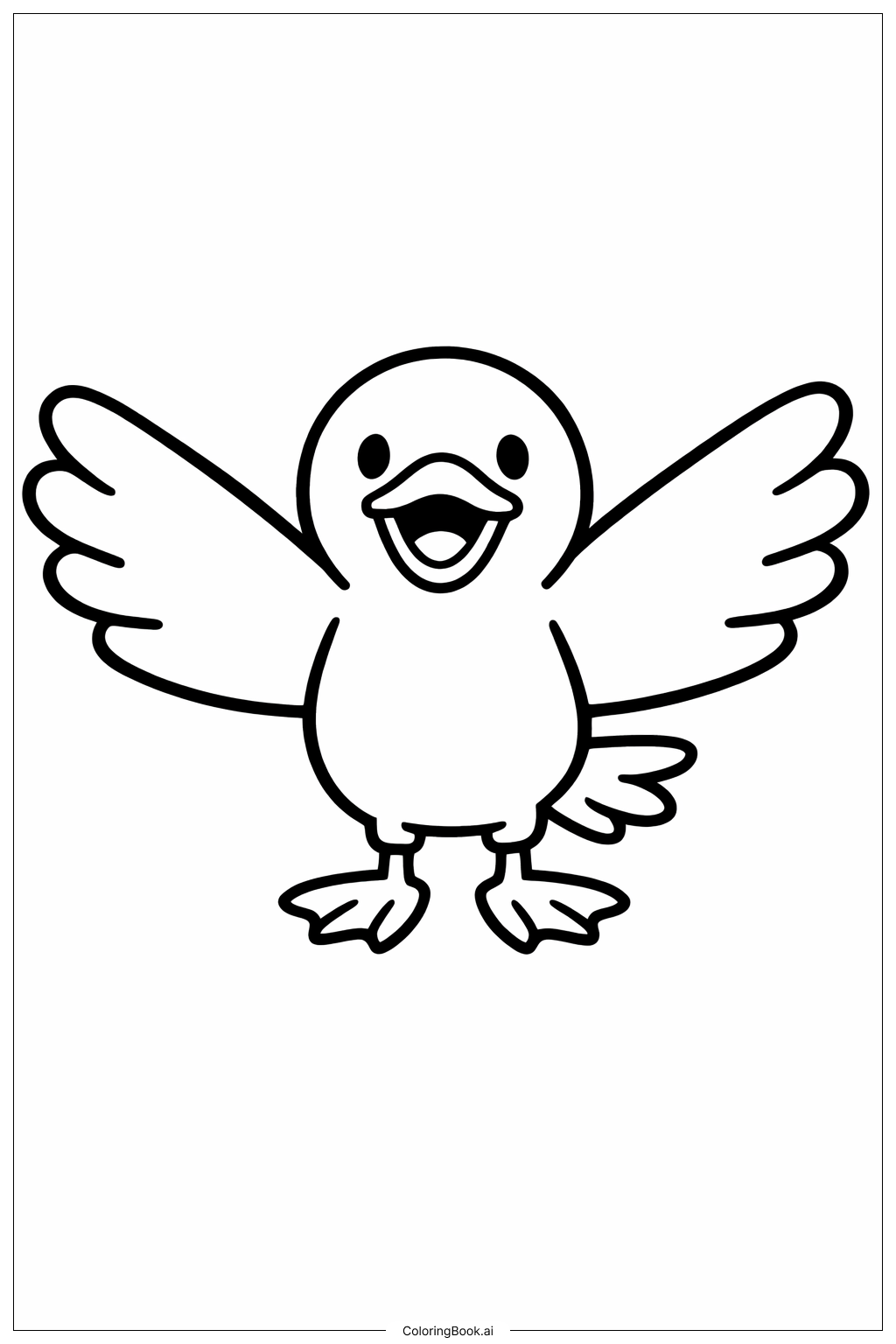 Página para colorir de Gaivota amigável de One Piece