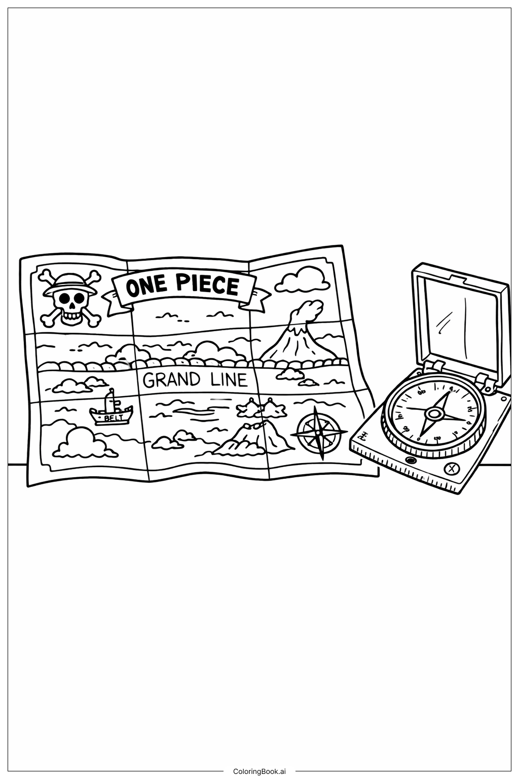 Mapa e Bússola de One Piece