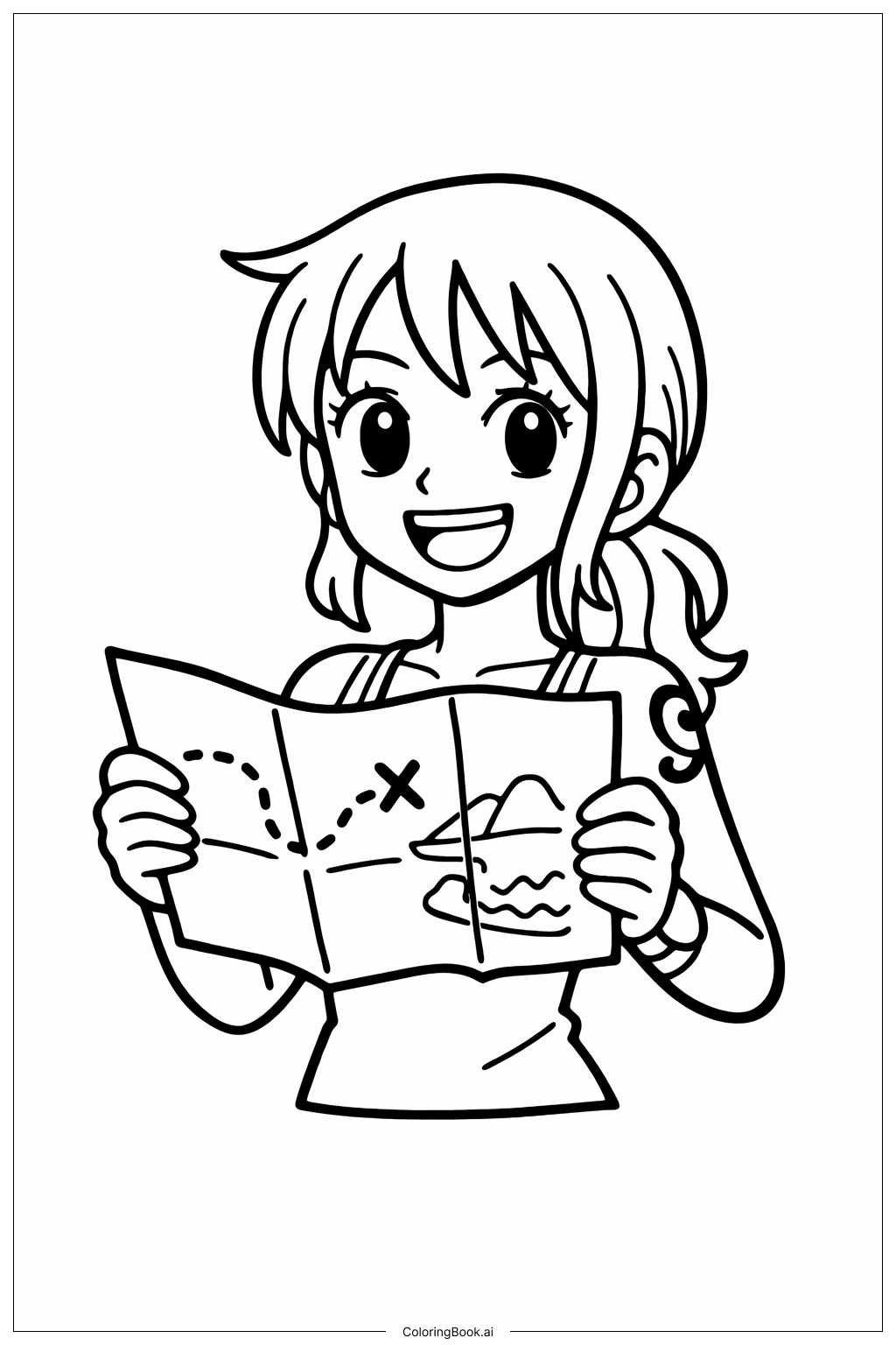 Página para colorear de One Piece