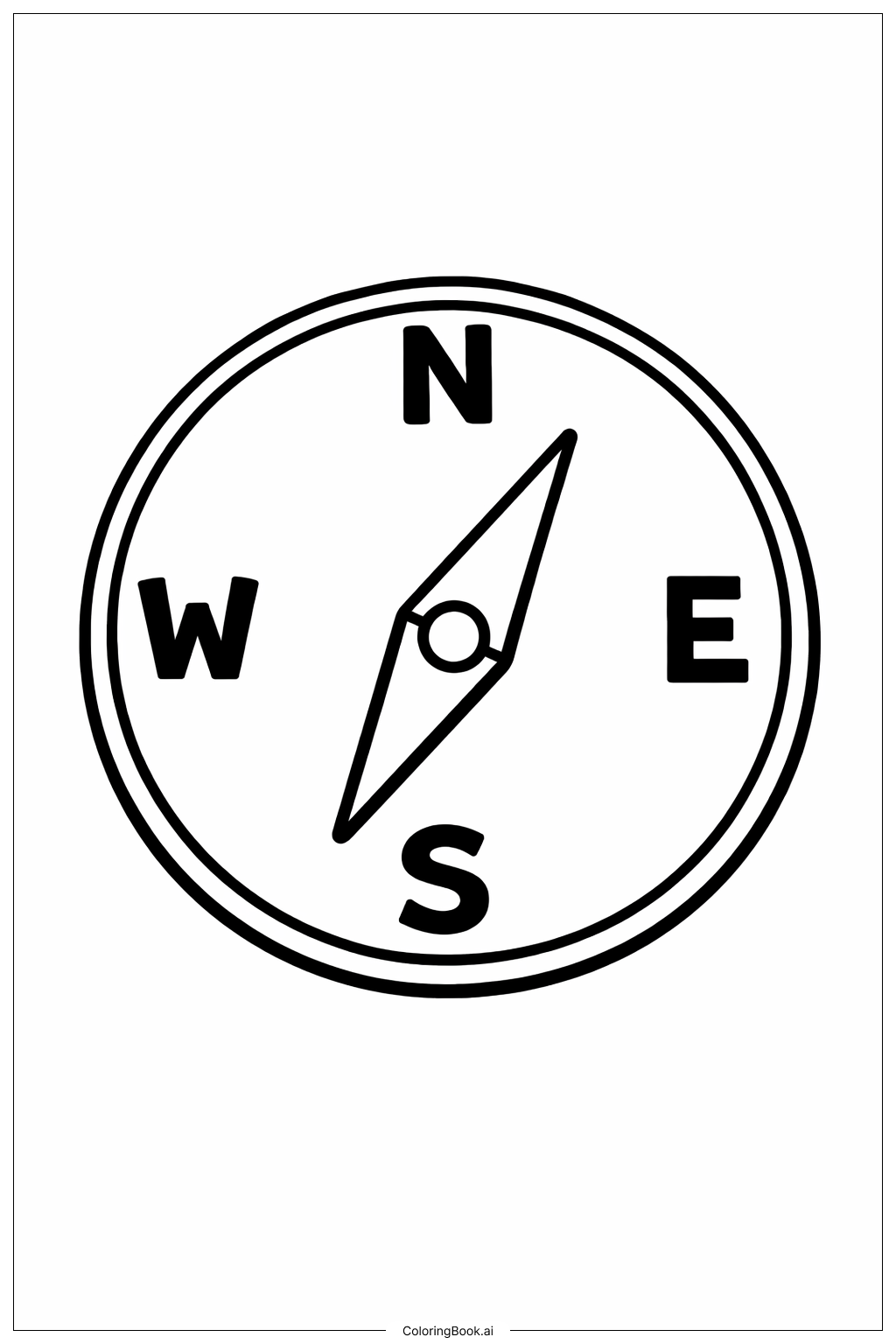 Página para colorir de Bússola Simples One Piece