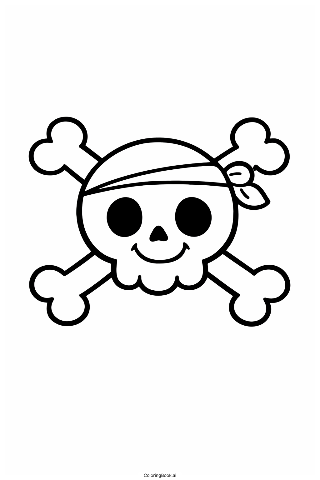 Página para colorir de Emblema de Caveira Fofinha de One Piece
