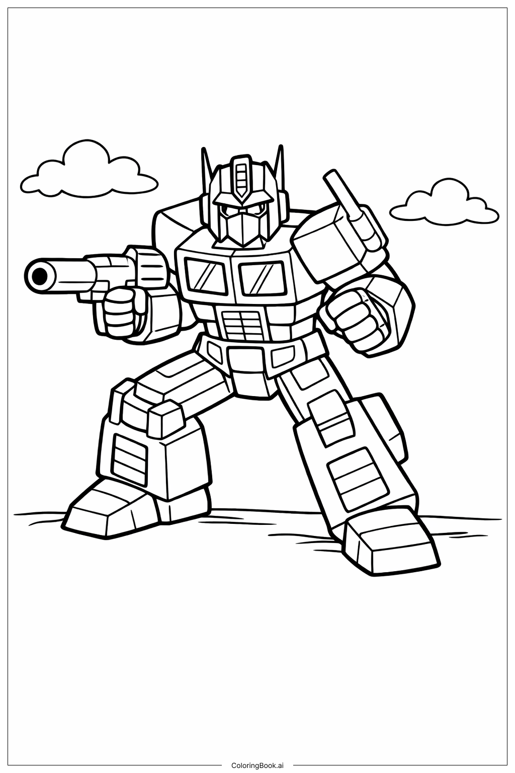  Trang tô màu Tư thế Chiến đấu của Optimus Prime 