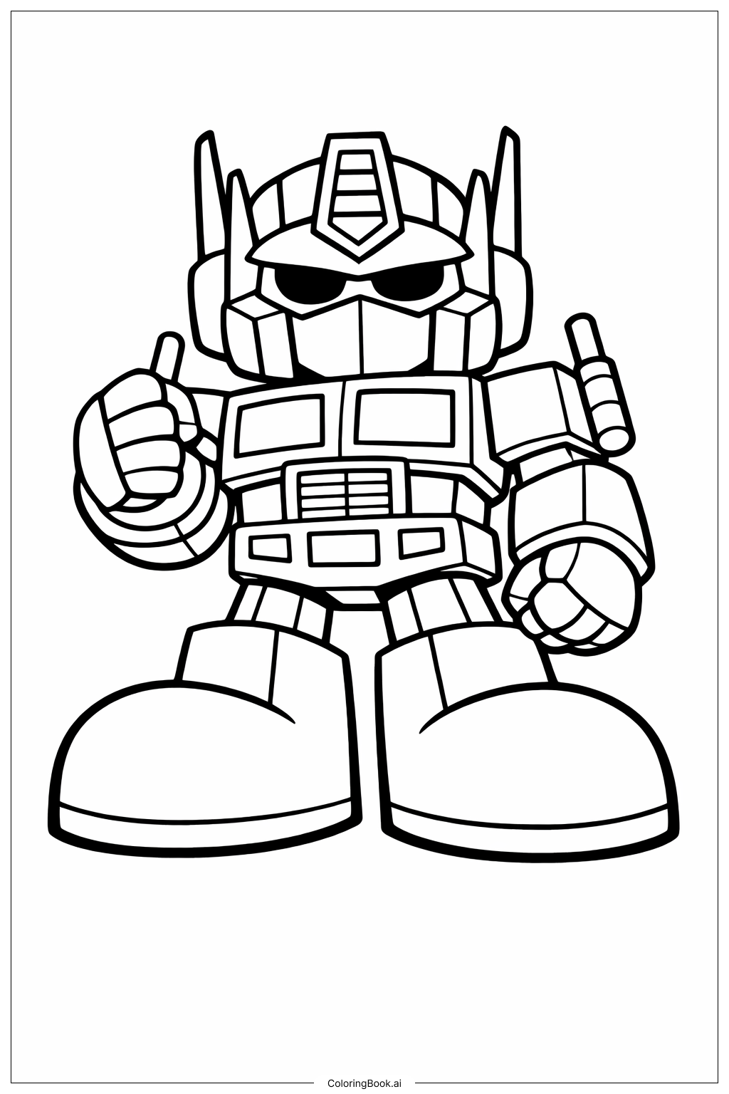 Pose dos Pés Grandes do Optimus Prime