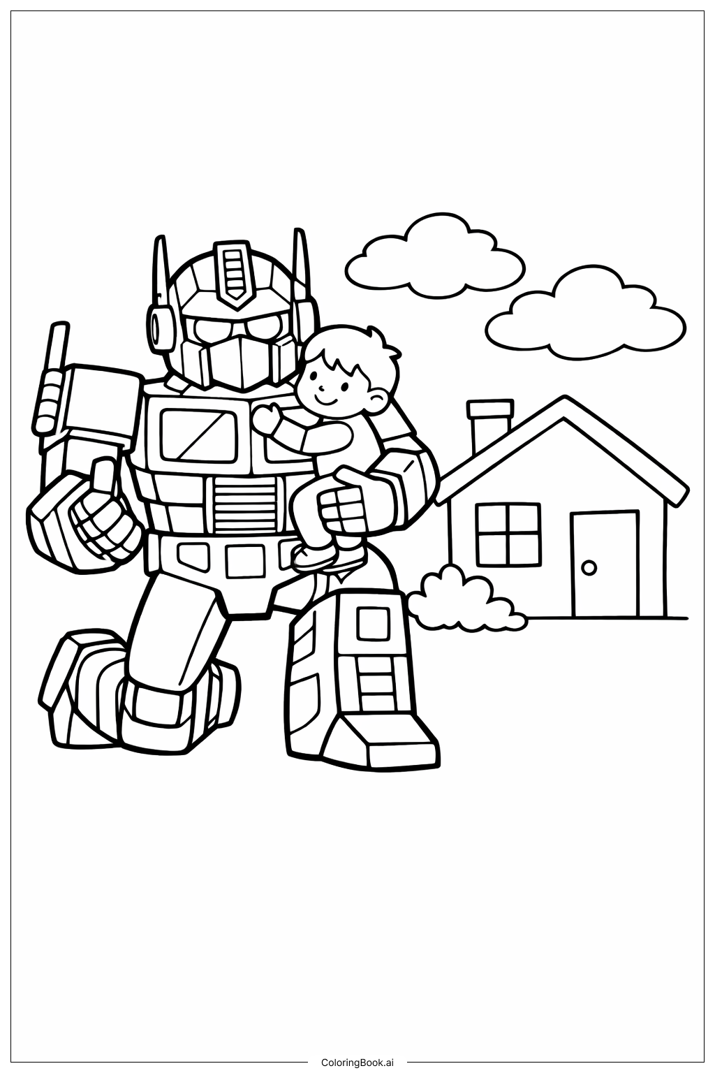  Trang tô màu Cảnh Cứu Hộ Optimus Prime 