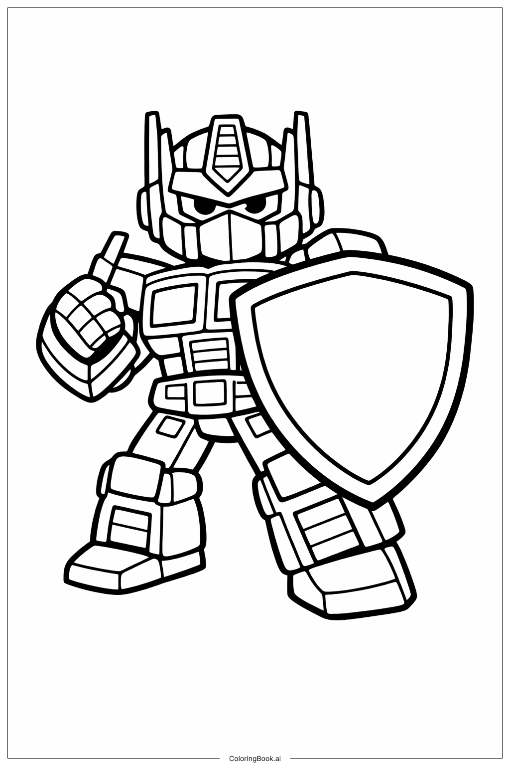  Trang tô màu Tư Thế Khiên Optimus Prime 