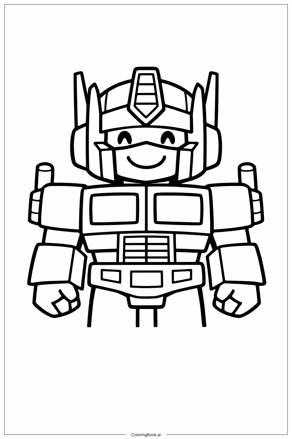  Trang tô màu Optimus Prime Cười Tươi 