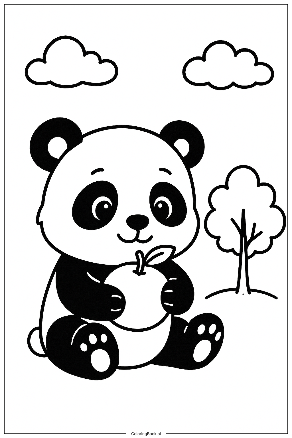 오렌지 아기 팬더 색칠공부 페이지