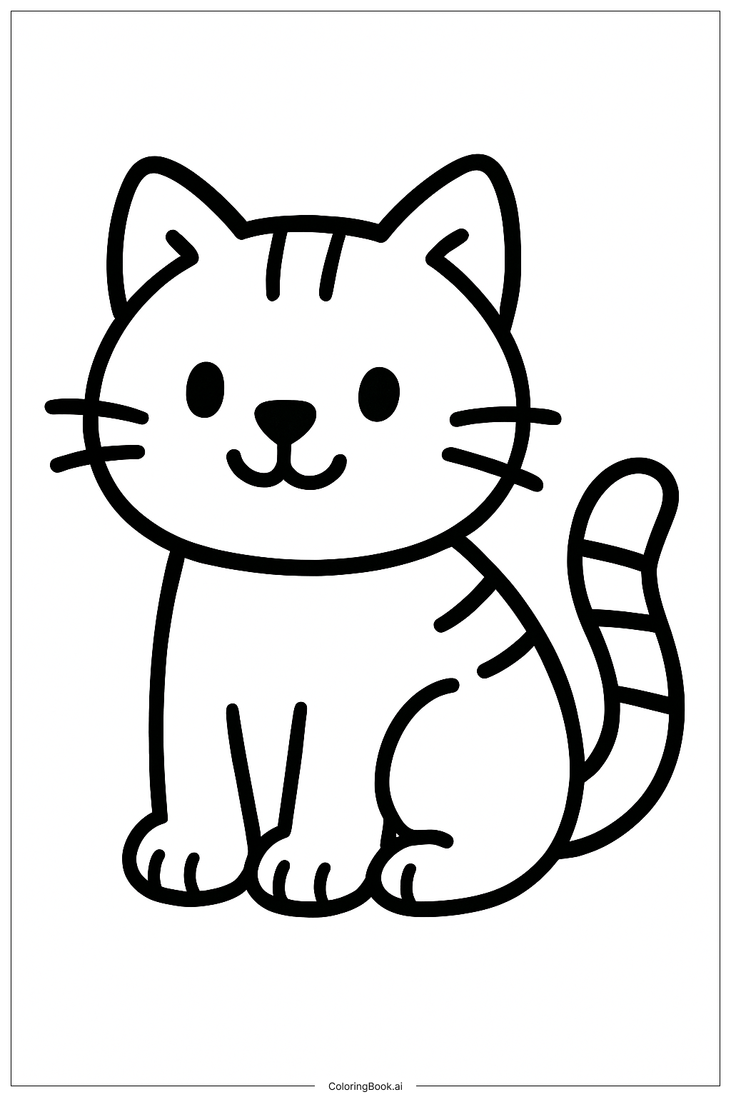 주황색 만화 고양이 색칠공부 페이지