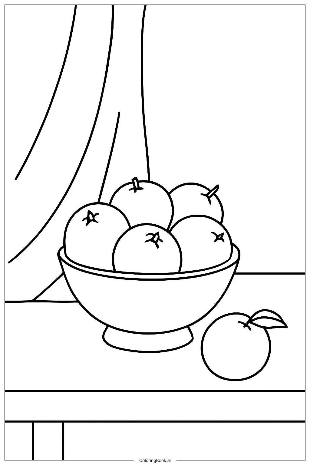  Orange Fruit Still Life Coloring Page 