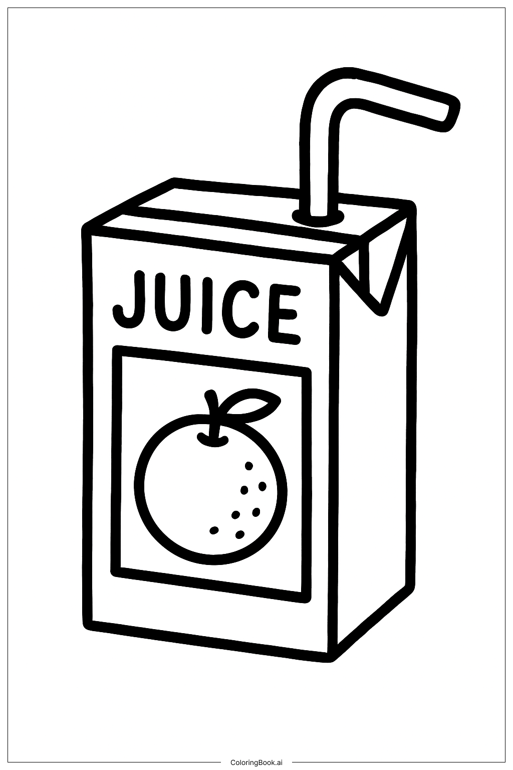 오렌지 주스 박스 색칠공부 페이지