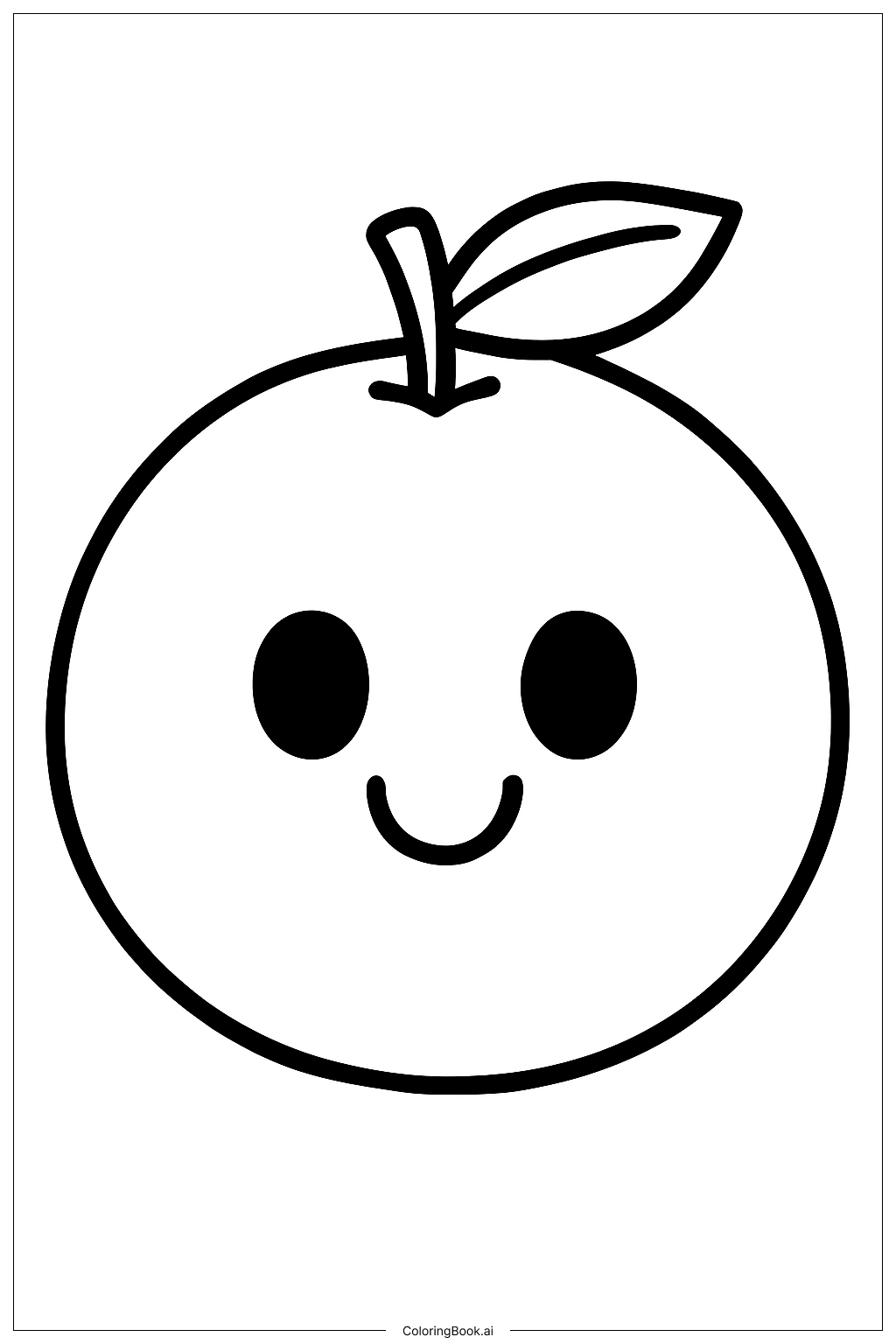 오렌지 웃는 얼굴 색칠공부 페이지