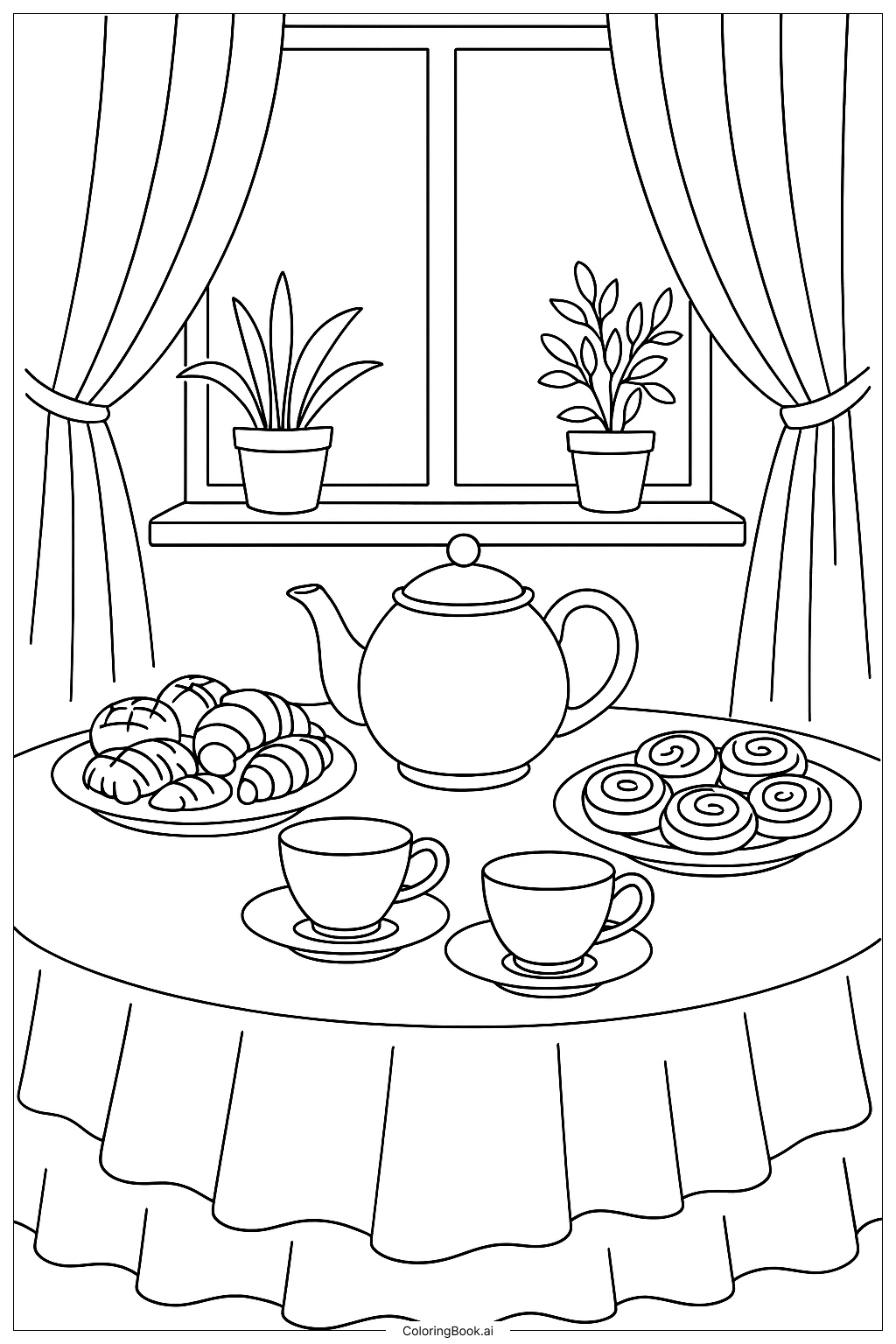  Trang tô màu Bữa Tiệc Trà Cam 