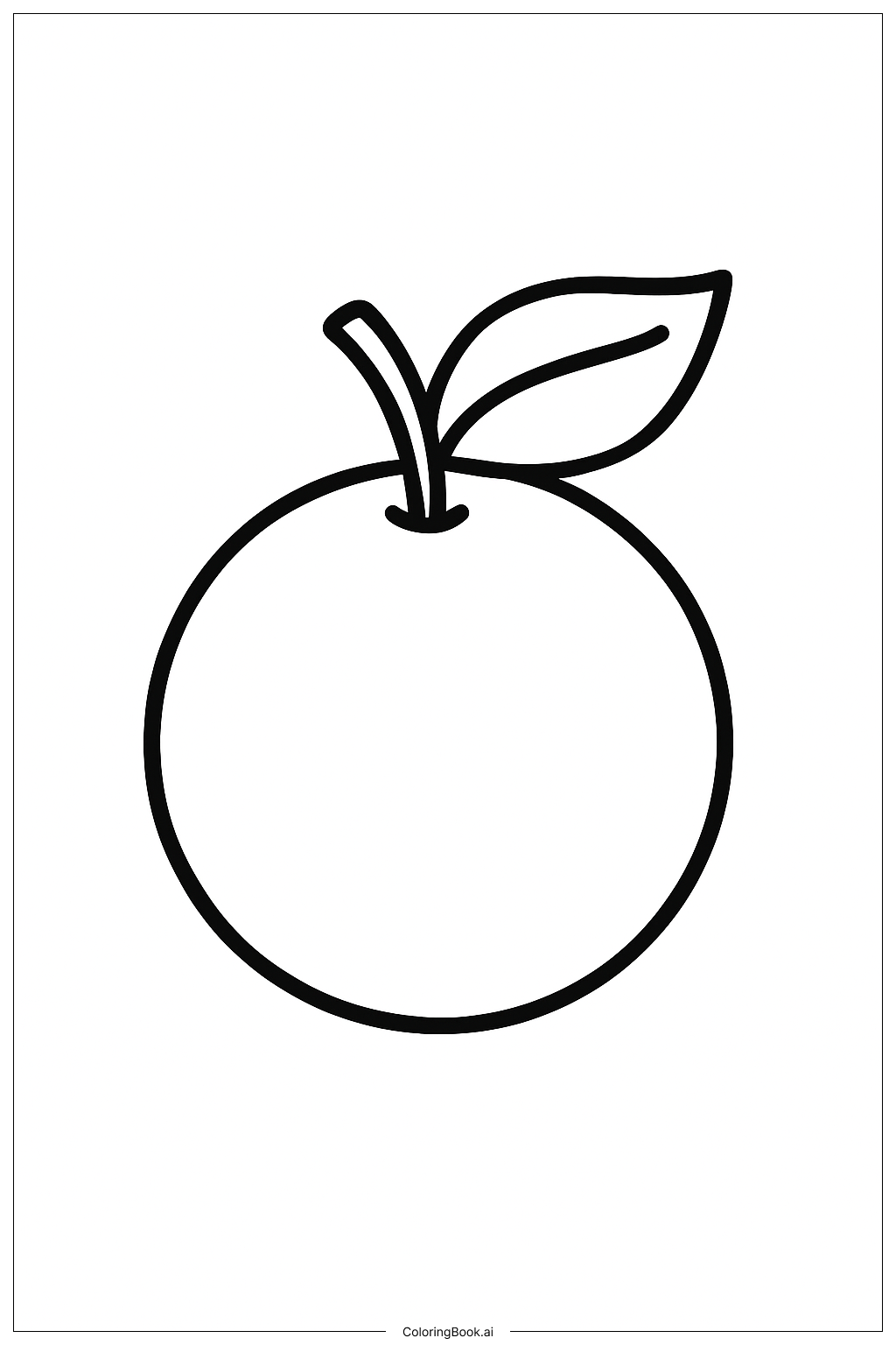 잎이 달린 오렌지 색칠공부 페이지