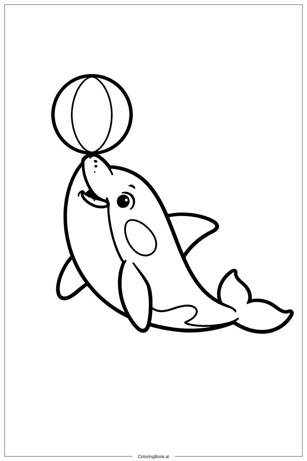 Orca hält Ball Ausmalseite