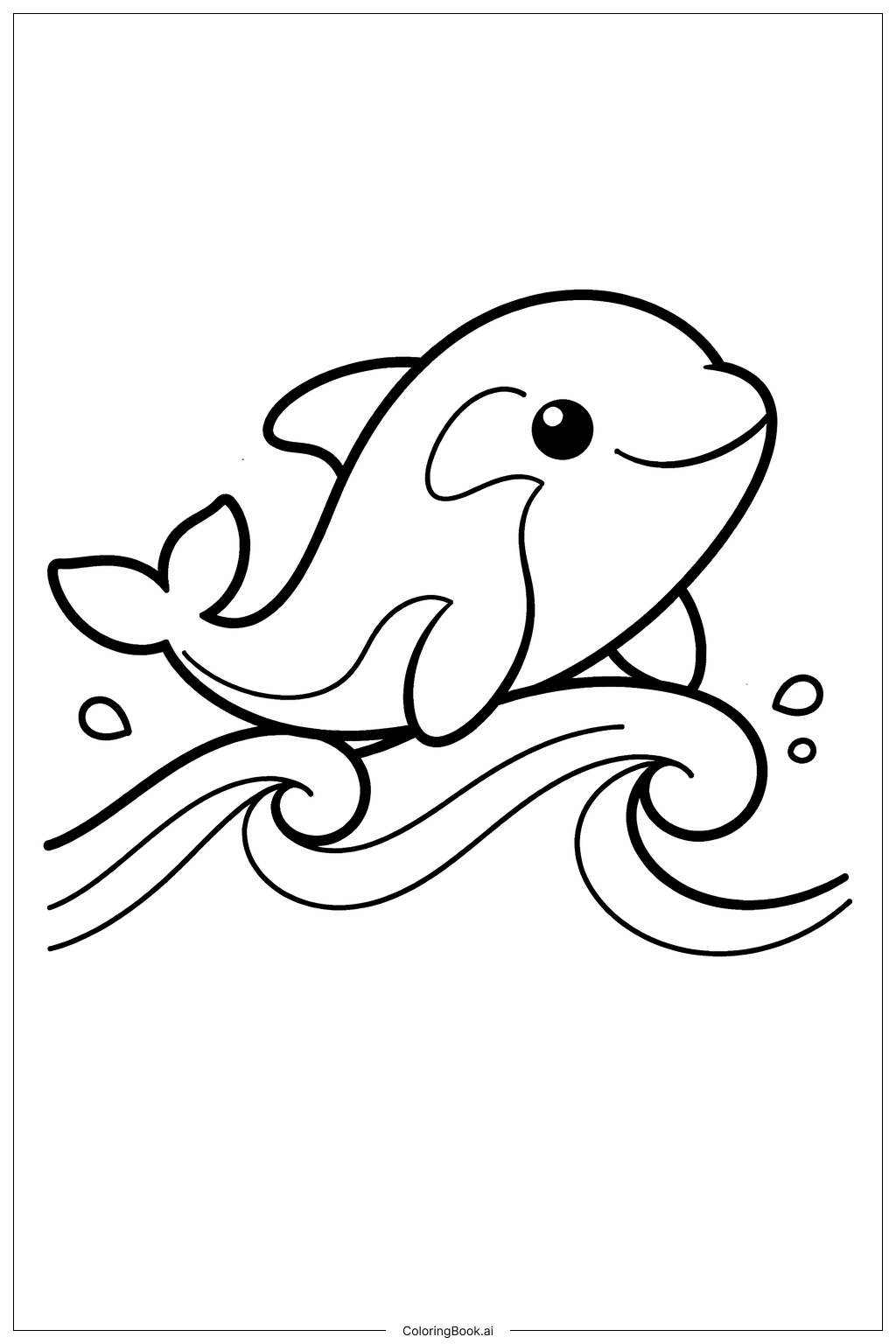  Schwertwal auf der Welle sitzend Ausmalseite 