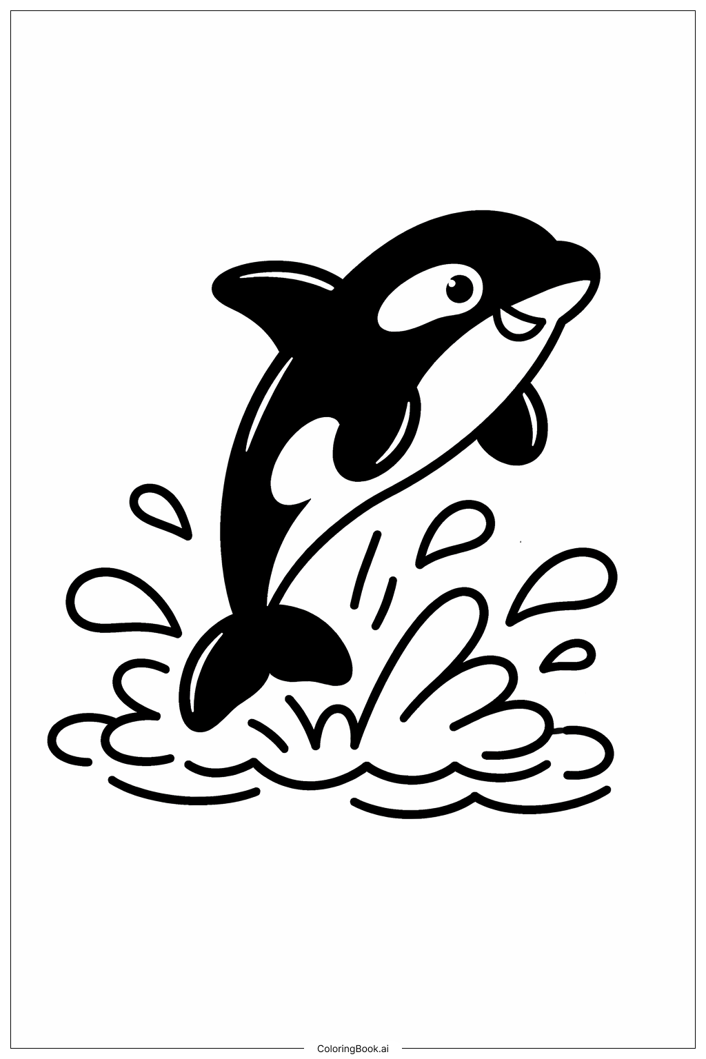  Trang tô màu Orca Splash Simple 