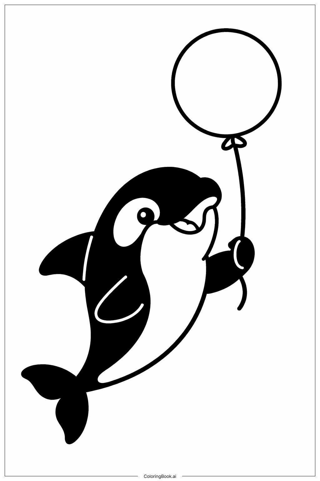 Orca mit Ballon Ausmalseite