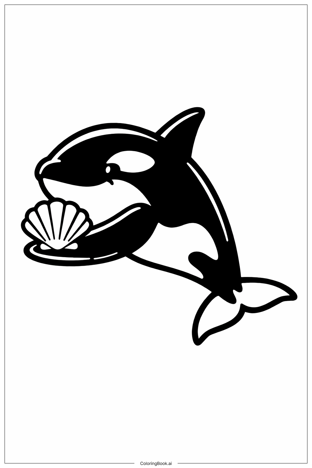  Trang tô màu Cá Cá Mập Orca Với Vỏ Sò 