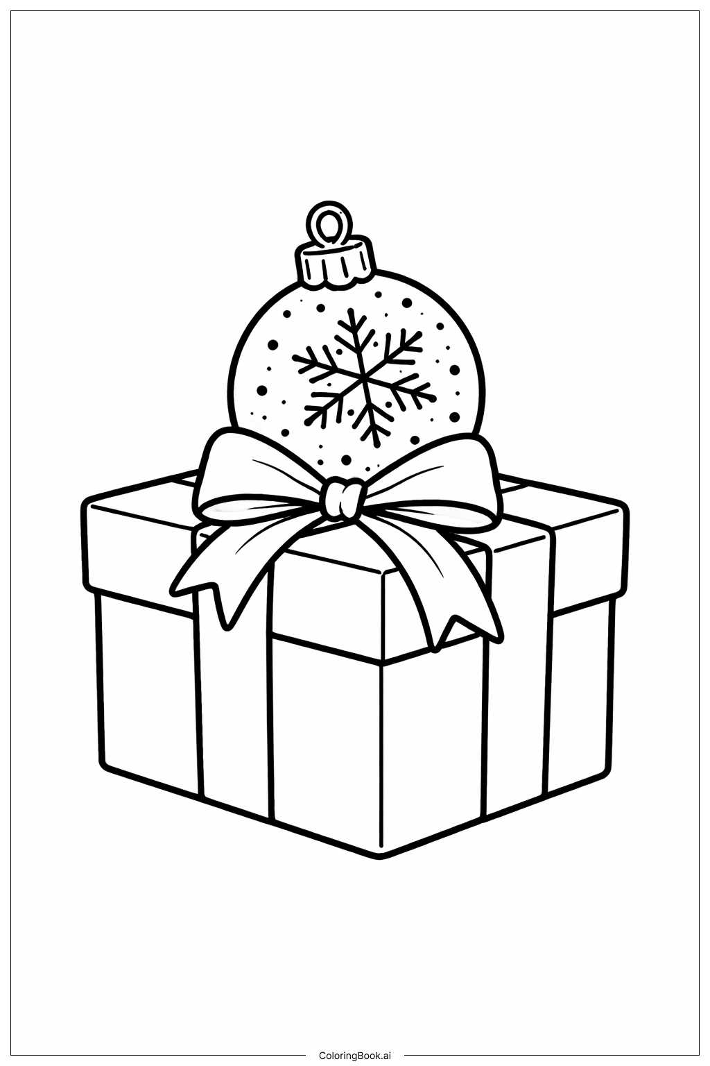  Ornament und Geschenkbox Ausmalseite 