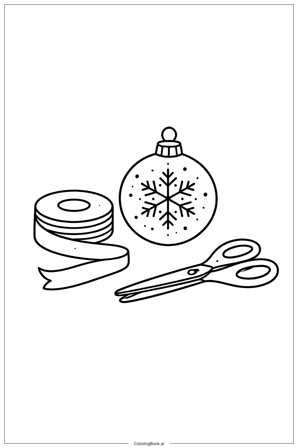  Página para colorear de Mesa de manualidades para adornos 