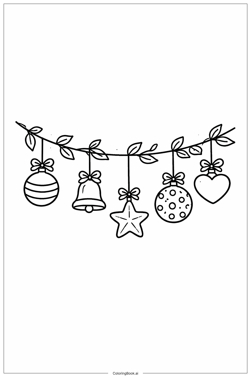  Página para colorear de Exhibición de Guirnalda de Adornos 