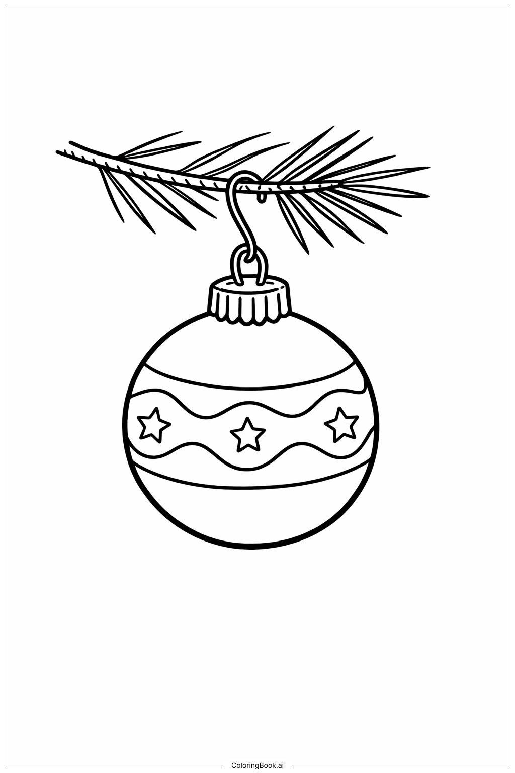  Weihnachtsschmuck am Tannenbaum Ausmalseite 