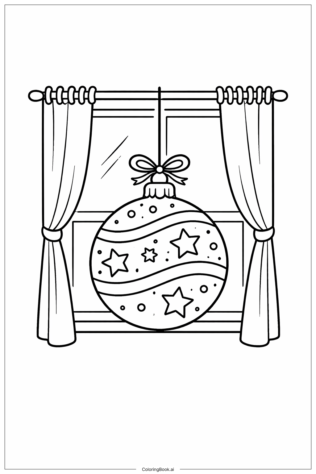  Página para colorear de Adorno para ventana 