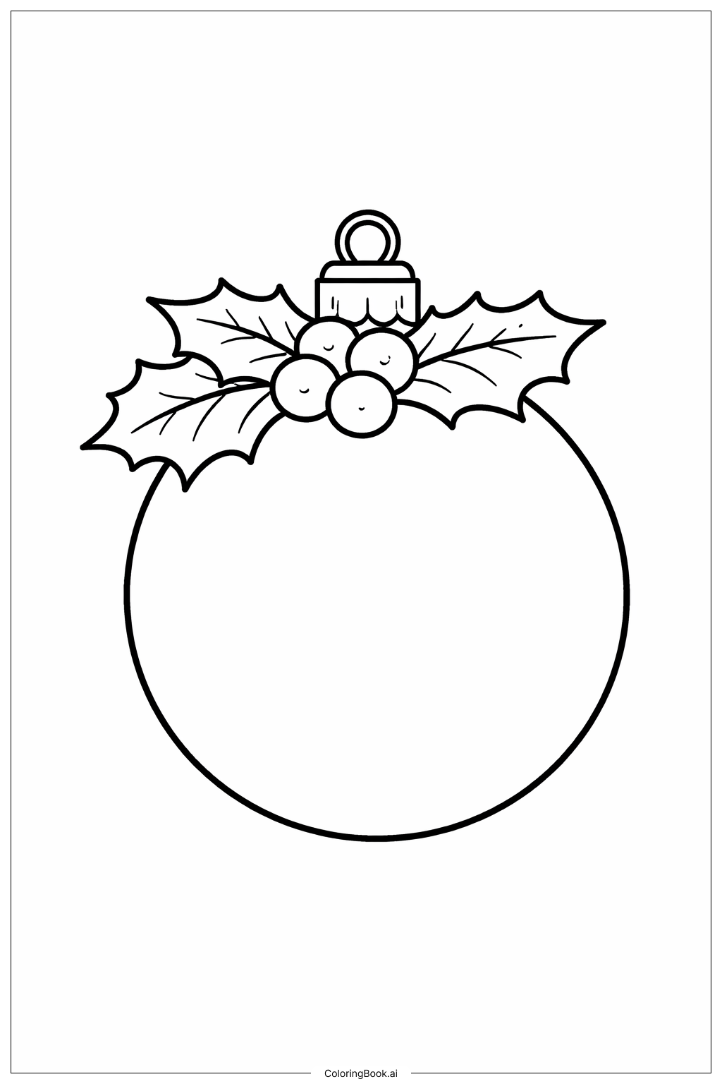  Página para colorear de Adorno con acebo 