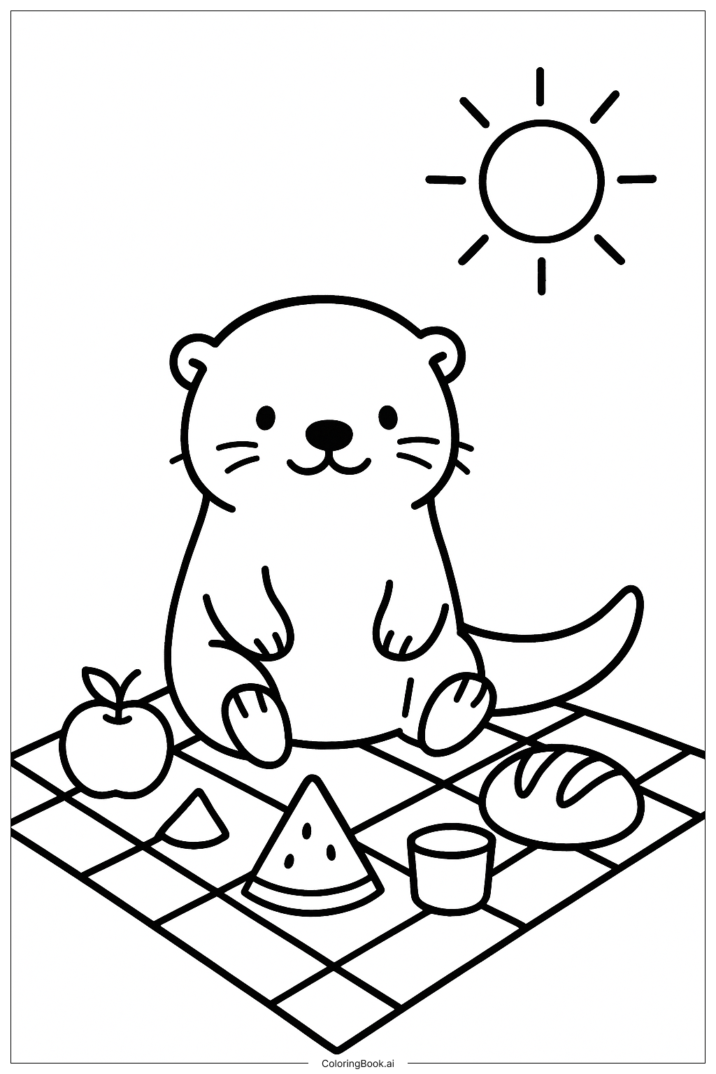  Trang tô màu Rái Cá Trong Buổi Picnic 