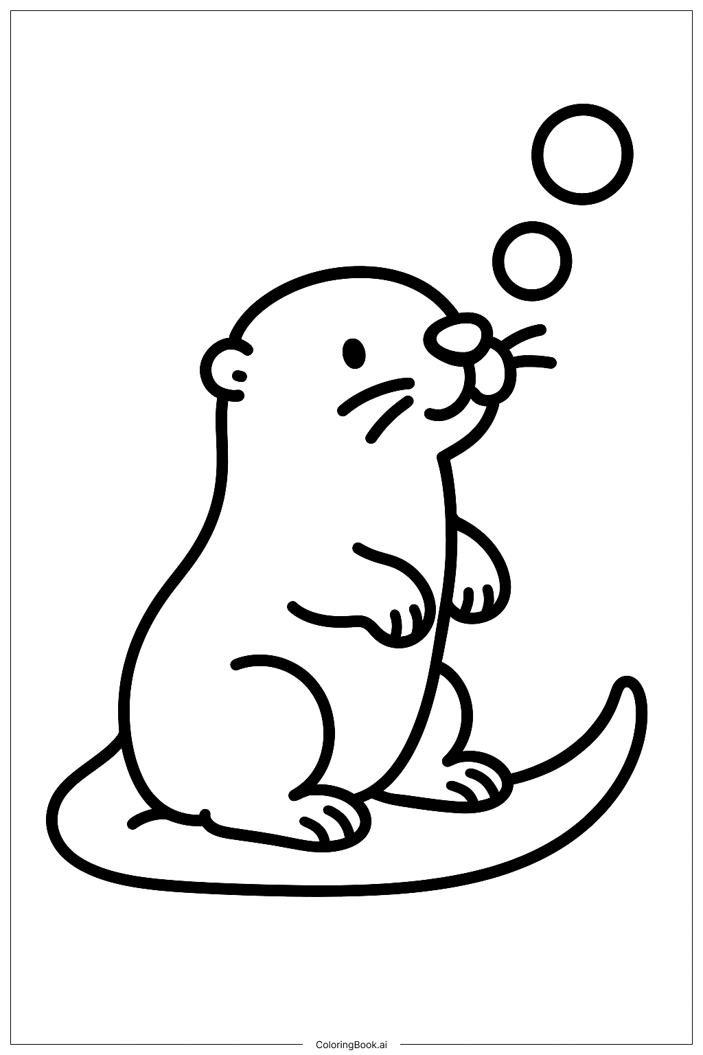 Otter Blowing Bubbles Coloring Page 