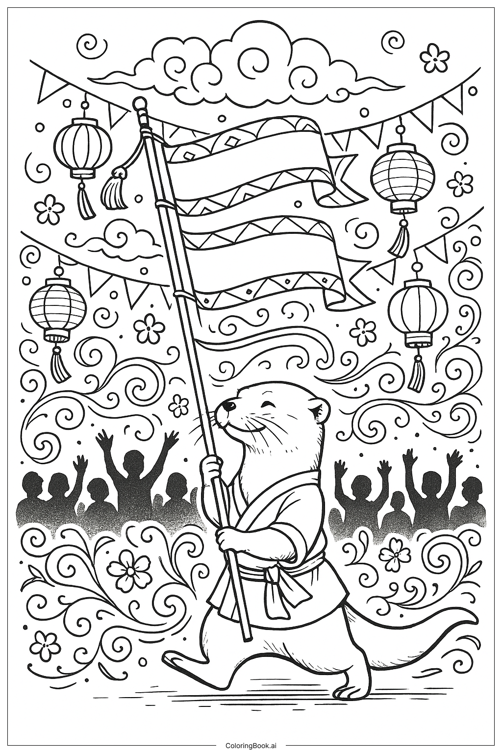  Página para colorear de Nutria 