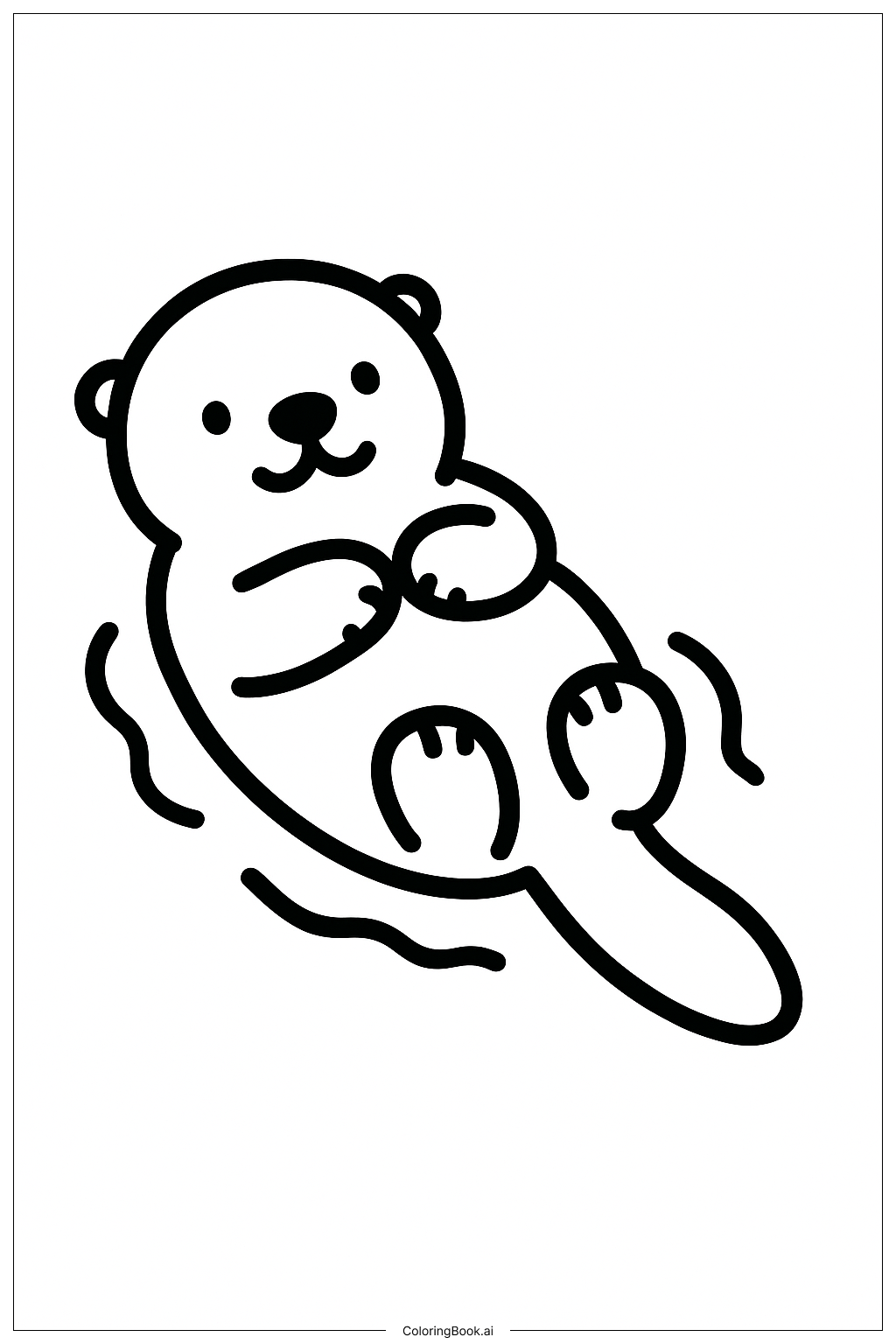  Otter Floating On Back Coloring Page 