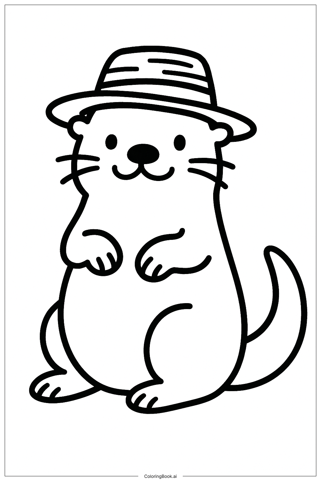 Otter In Straw Hat