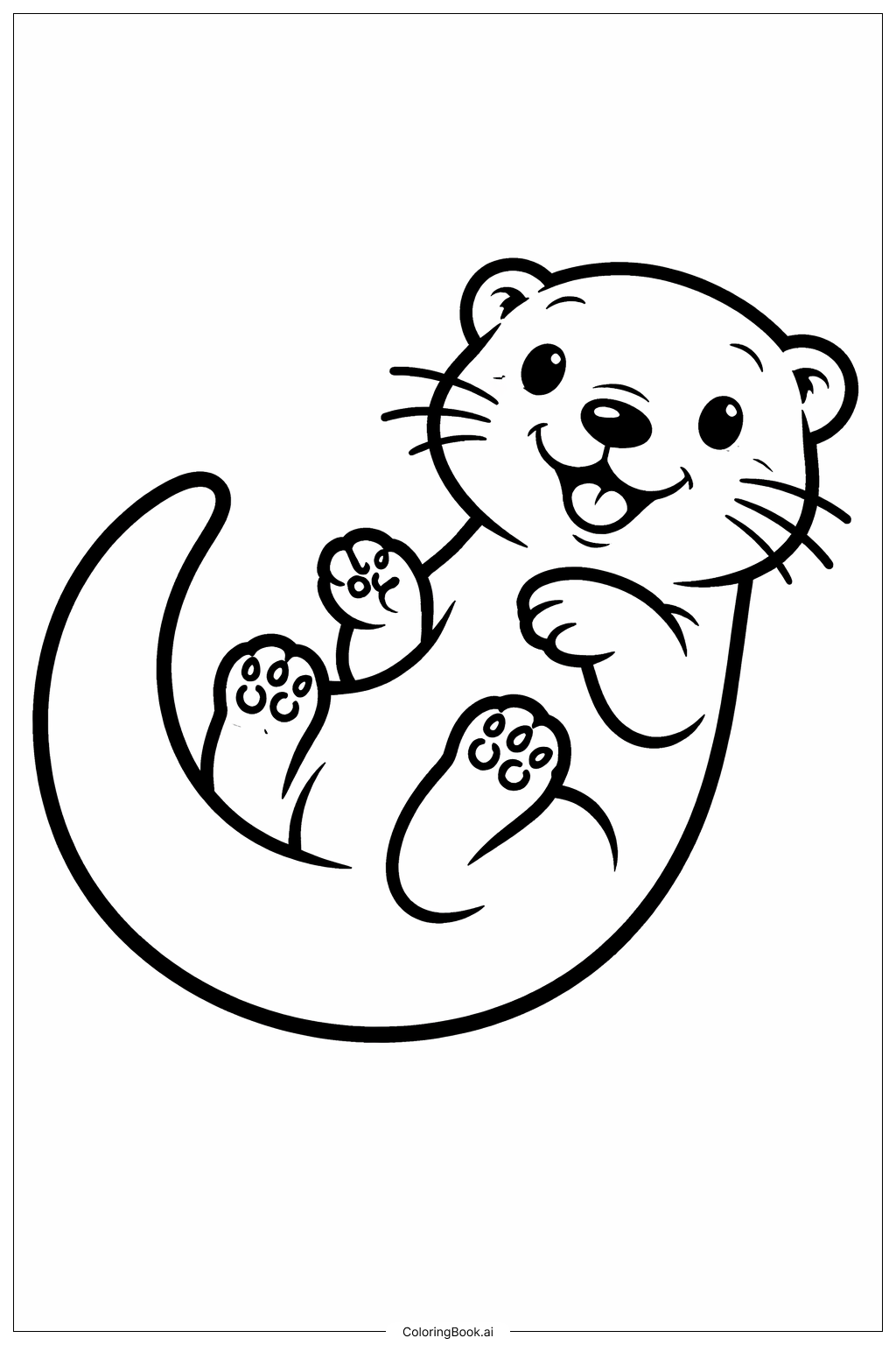  Page de coloriage Loutre joueuse 