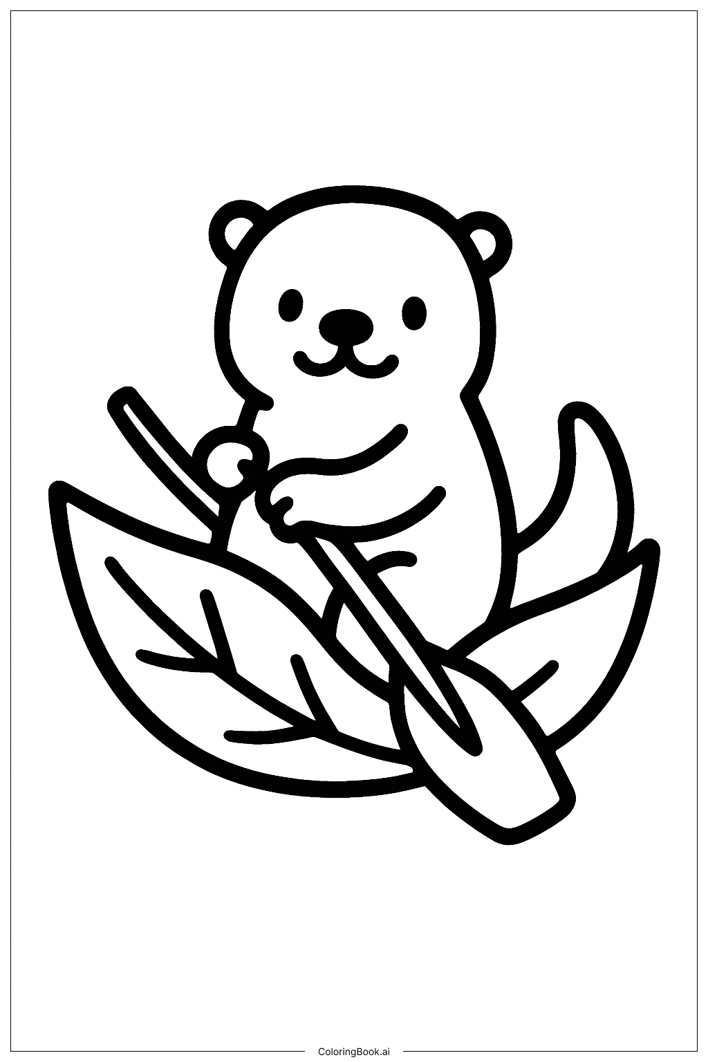  カワウソの塗り絵ページ 