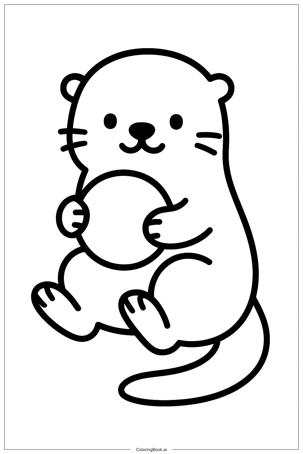  Otter With Ball Coloring Page 