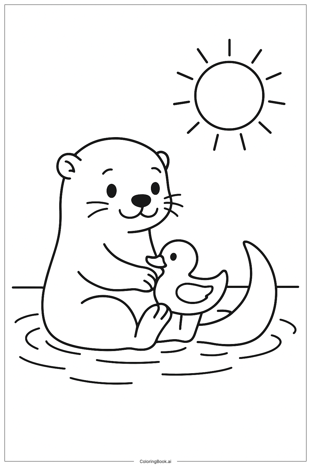  고무오리와 수달 색칠공부 페이지 