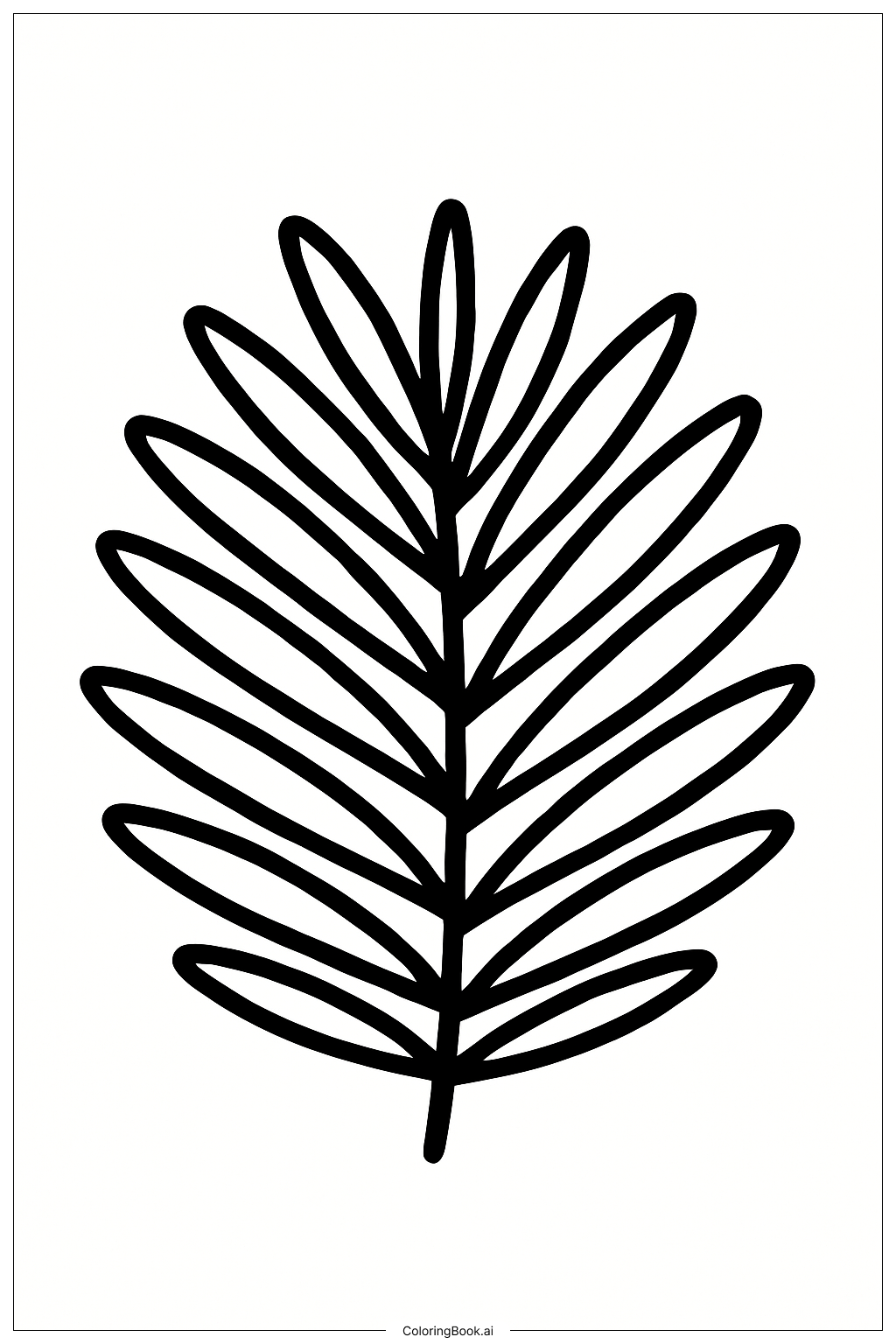  팜 리프 싱글 빅 색칠공부 페이지 