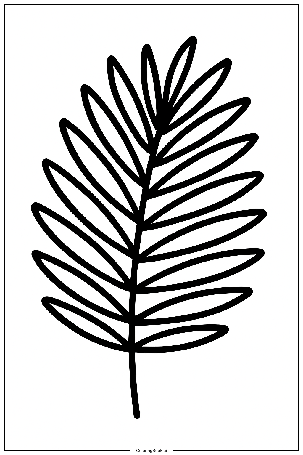  야자수 잎 단일 색칠공부 페이지 