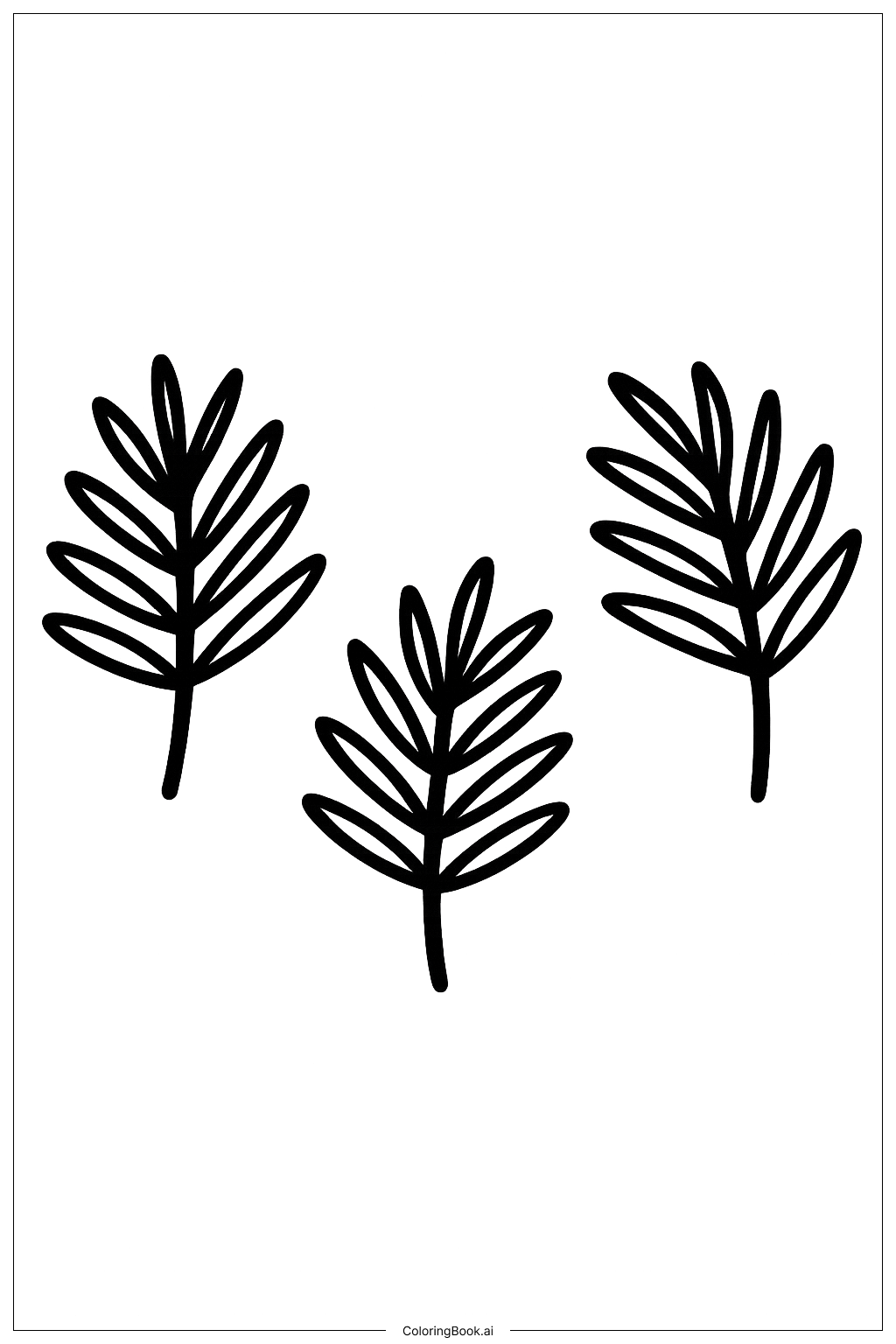  야자잎 소형 세트 색칠공부 페이지 