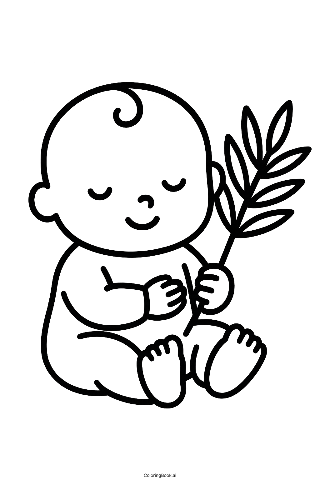 Page de coloriage Symbole de Bébé pour le Dimanche des Rameaux