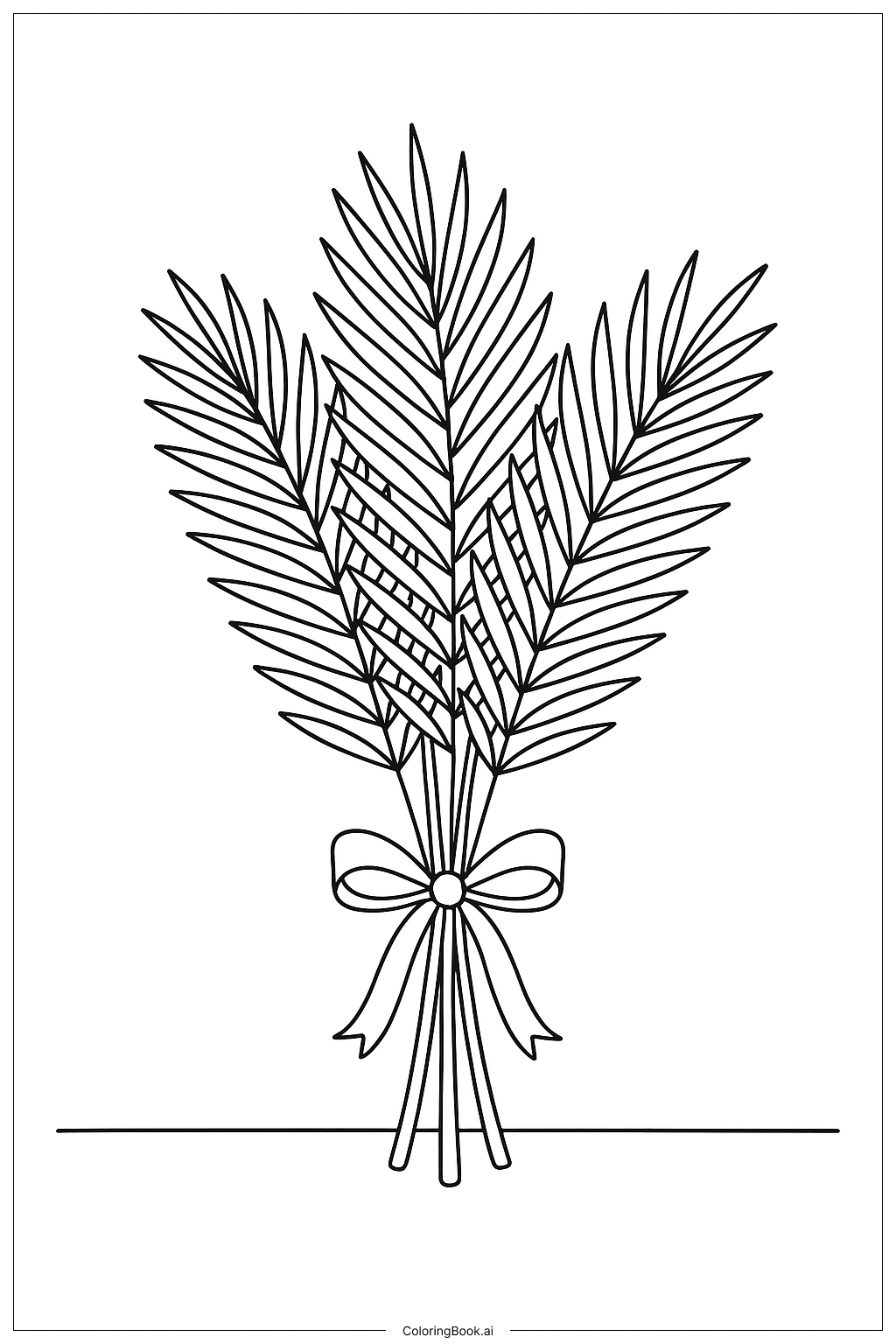 Palm Sunday Palm Branch Bouquet Coloring Page
