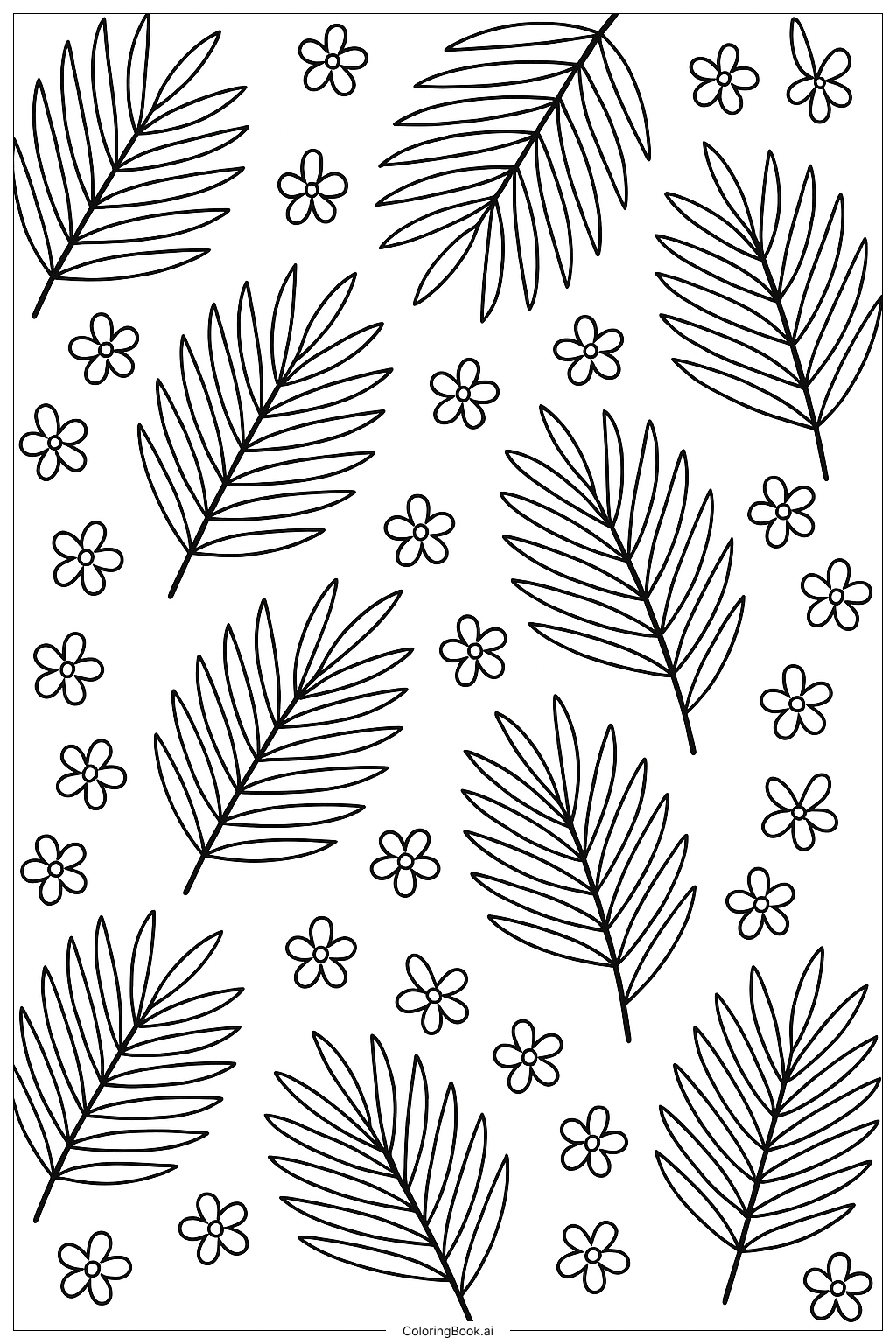 종려주일 종려잎 무늬 색칠공부 페이지