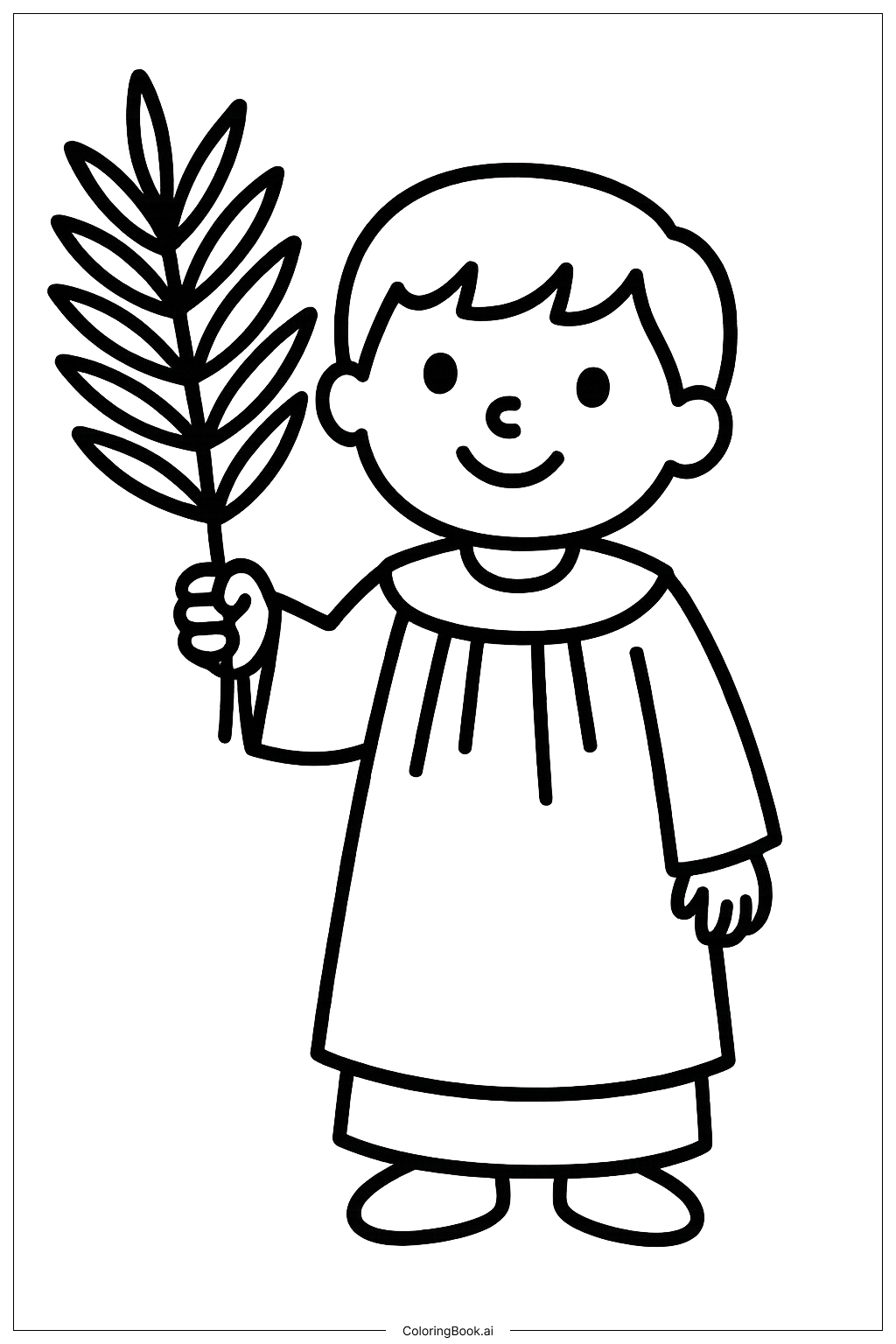 Page de coloriage Petit choriste du dimanche des Rameaux